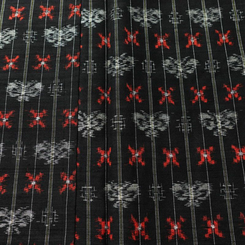 紬 しつけ糸付き 正絹 縞柄・線柄 袷仕立て 身丈166cm 裄丈66.5cm 着物 黒_画像6