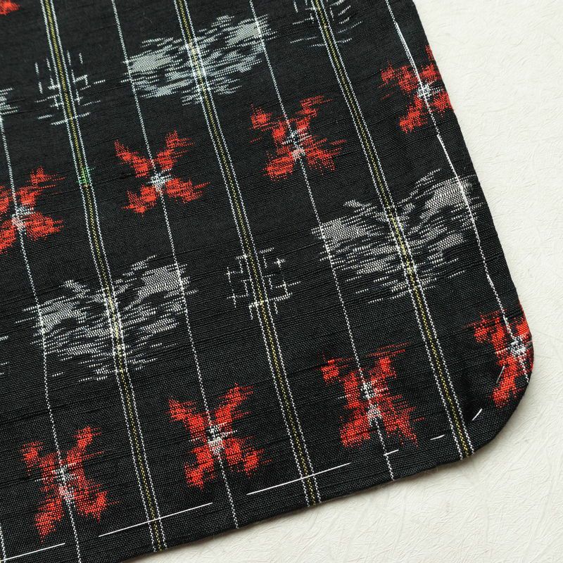 紬 しつけ糸付き 正絹 縞柄・線柄 袷仕立て 身丈166cm 裄丈66.5cm 着物 黒_画像14