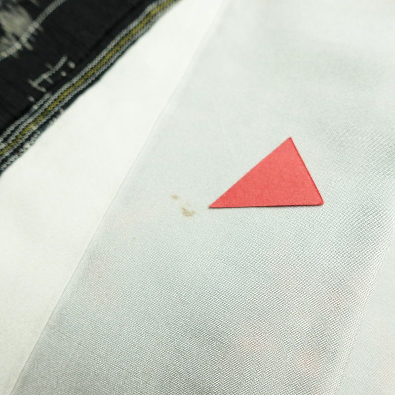 紬 しつけ糸付き 正絹 縞柄・線柄 袷仕立て 身丈166cm 裄丈66.5cm 着物 黒_画像18