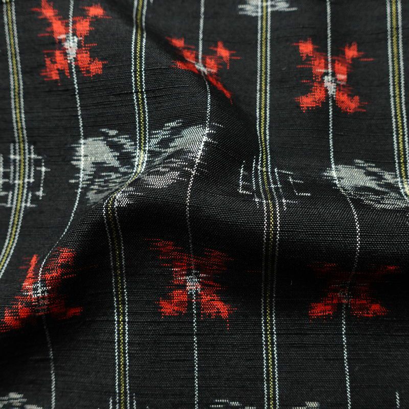 紬 しつけ糸付き 正絹 縞柄・線柄 袷仕立て 身丈166cm 裄丈66.5cm 着物 黒_画像21