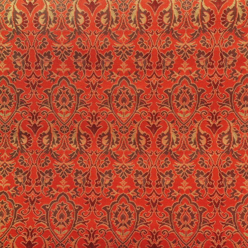 名古屋帯 全通柄 正絹 幾何学柄・抽象柄 通し仕立て 帯 橙_画像2