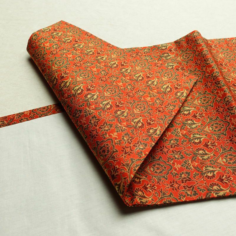 名古屋帯 全通柄 正絹 幾何学柄・抽象柄 通し仕立て 帯 橙_画像7