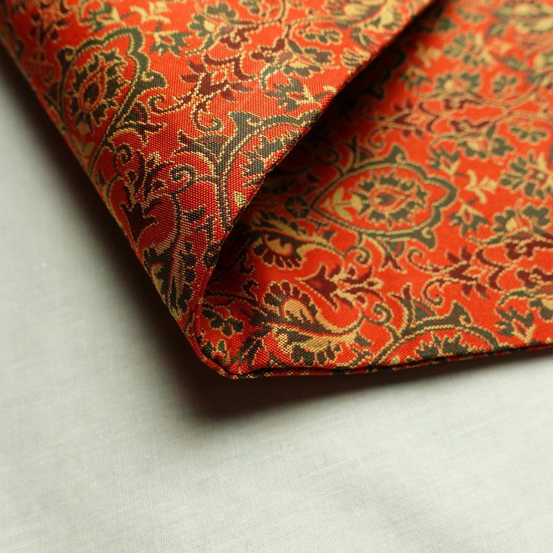 名古屋帯 全通柄 正絹 幾何学柄・抽象柄 通し仕立て 帯 橙_画像8