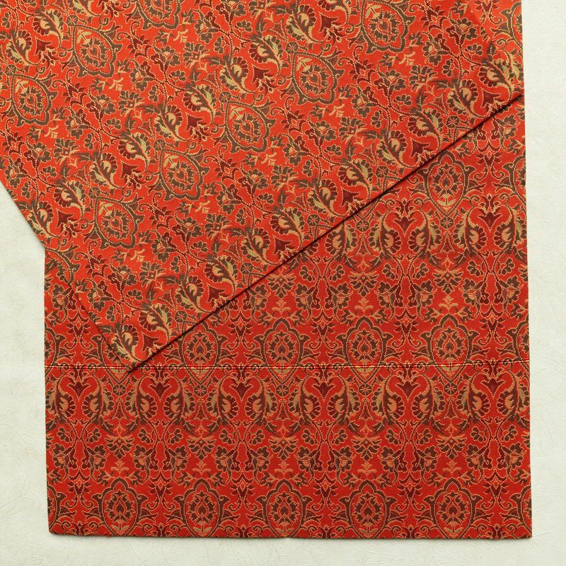 名古屋帯 全通柄 正絹 幾何学柄・抽象柄 通し仕立て 帯 橙_画像13