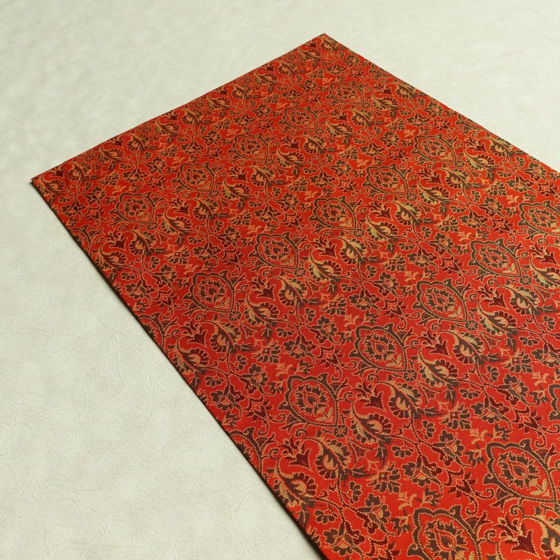 名古屋帯 全通柄 正絹 幾何学柄・抽象柄 通し仕立て 帯 橙_画像15