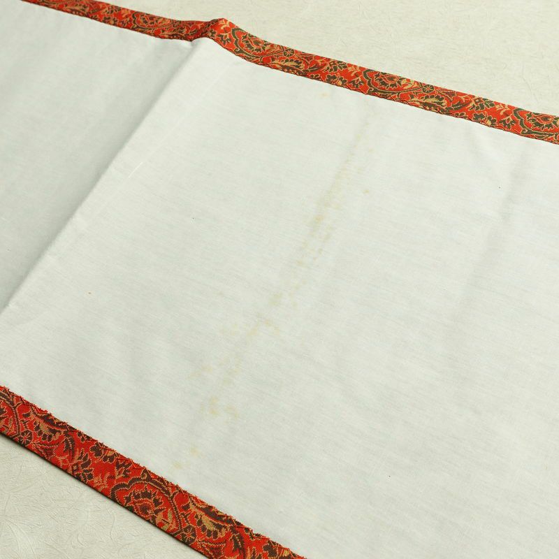 名古屋帯 全通柄 正絹 幾何学柄・抽象柄 通し仕立て 帯 橙_画像18