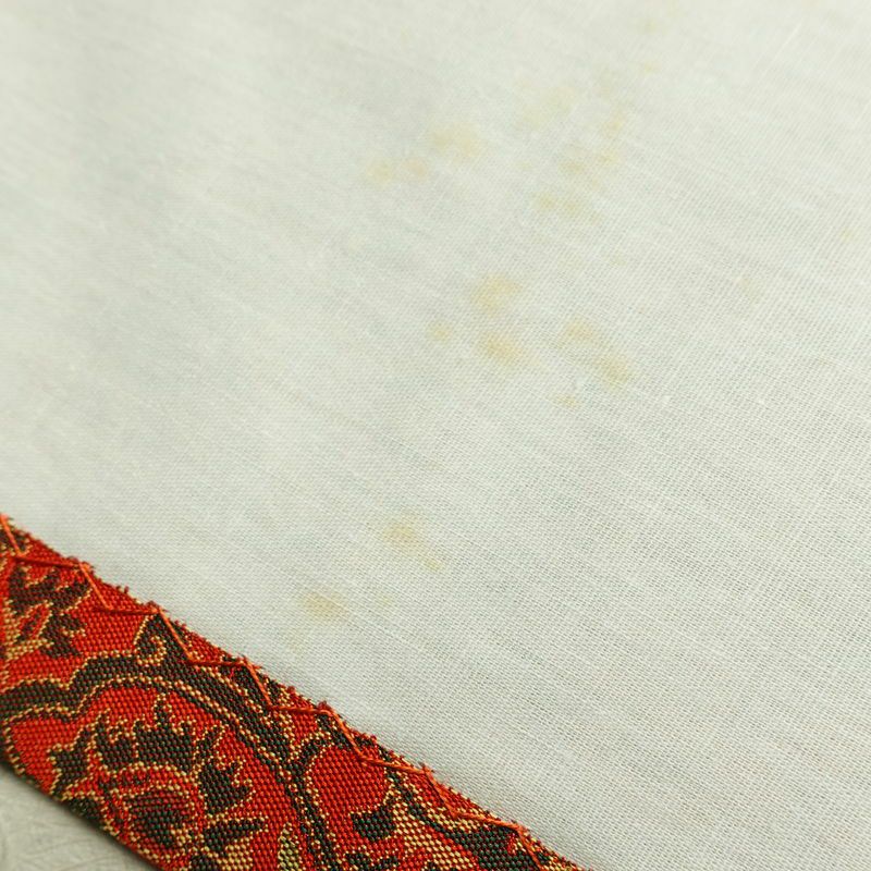 名古屋帯 全通柄 正絹 幾何学柄・抽象柄 通し仕立て 帯 橙_画像20