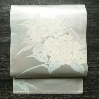 美品 横段模様 銀糸 太鼓 正絹 薄物 夏用 絽 紗 フォーマルな袋帯 13 nkcon6104_07.jpg