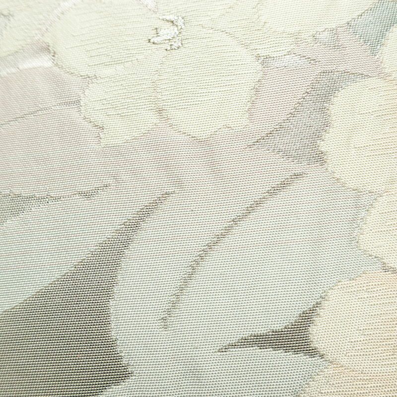 名古屋帯 太鼓柄 良品 正絹 花柄 名古屋仕立て 箔 銀糸 帯 薄ピンク 金・銀_画像4