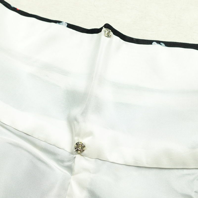 小紋 付下小紋 良品 しつけ糸付き 正絹 花柄 袷仕立て 身丈161cm 裄丈63cm 着物 黒_画像20