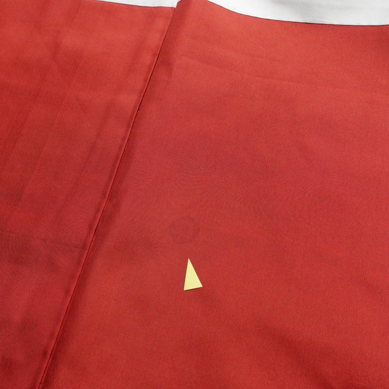 紬 しつけ糸付き 正絹 風景柄 袷仕立て 身丈152.5cm 裄丈64cm 着物 緑・うぐいす色_画像20