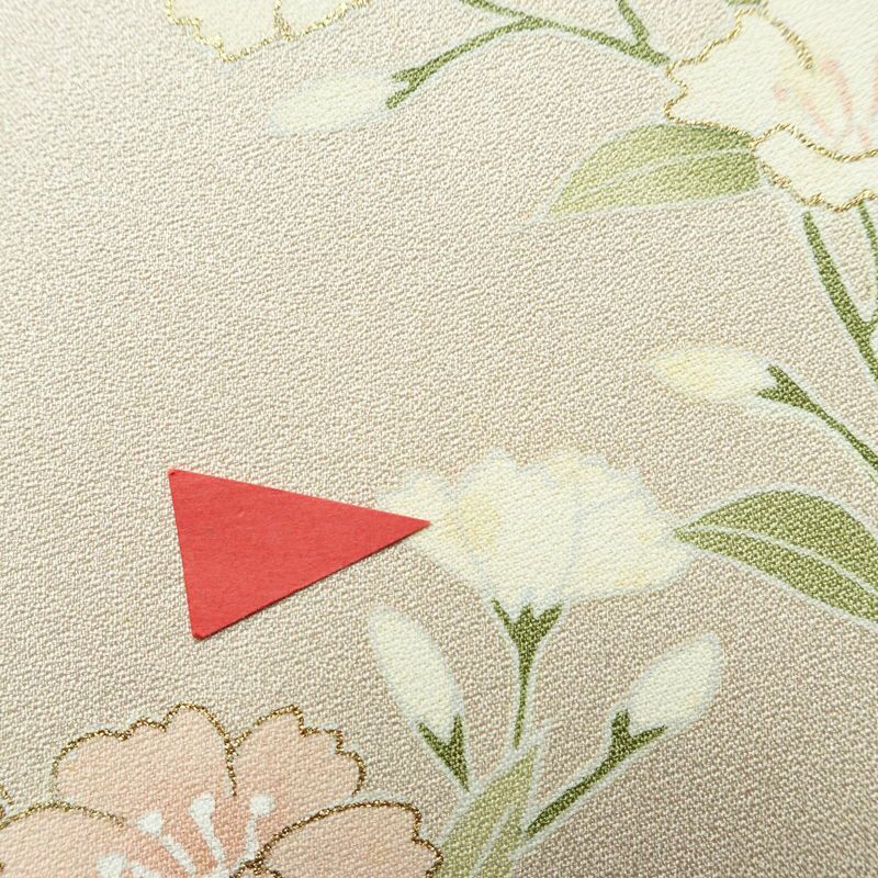 訪問着 しつけ糸付き 一つ紋付き 正絹 花柄 袷仕立て 身丈168.5cm 裄丈66.5cm 箔 フォーマル 着物 入学式 卒業式 結婚式 ピンク_画像12