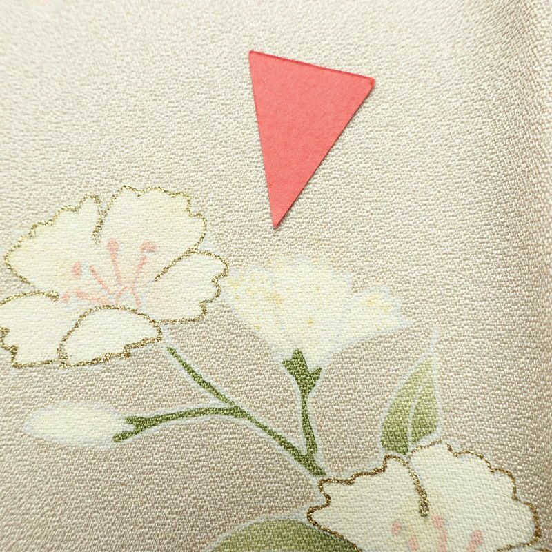 訪問着 しつけ糸付き 一つ紋付き 正絹 花柄 袷仕立て 身丈168.5cm 裄丈66.5cm 箔 フォーマル 着物 入学式 卒業式 結婚式 ピンク_画像13