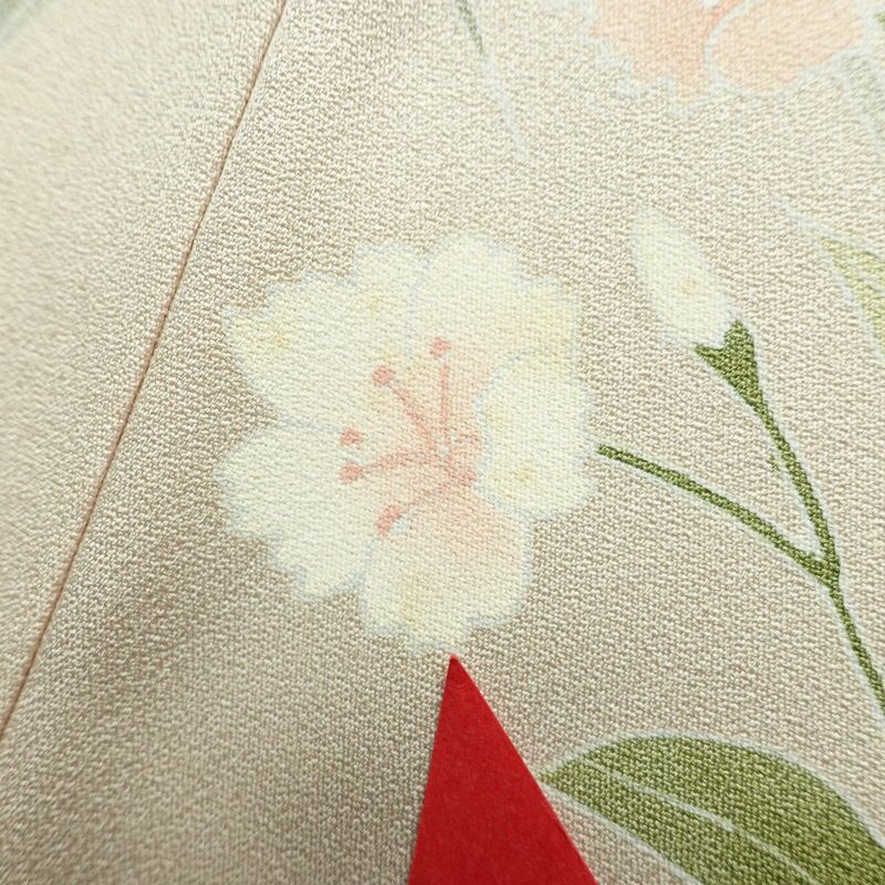 訪問着 しつけ糸付き 一つ紋付き 正絹 花柄 袷仕立て 身丈168.5cm 裄丈66.5cm 箔 フォーマル 着物 入学式 卒業式 結婚式 ピンク_画像15