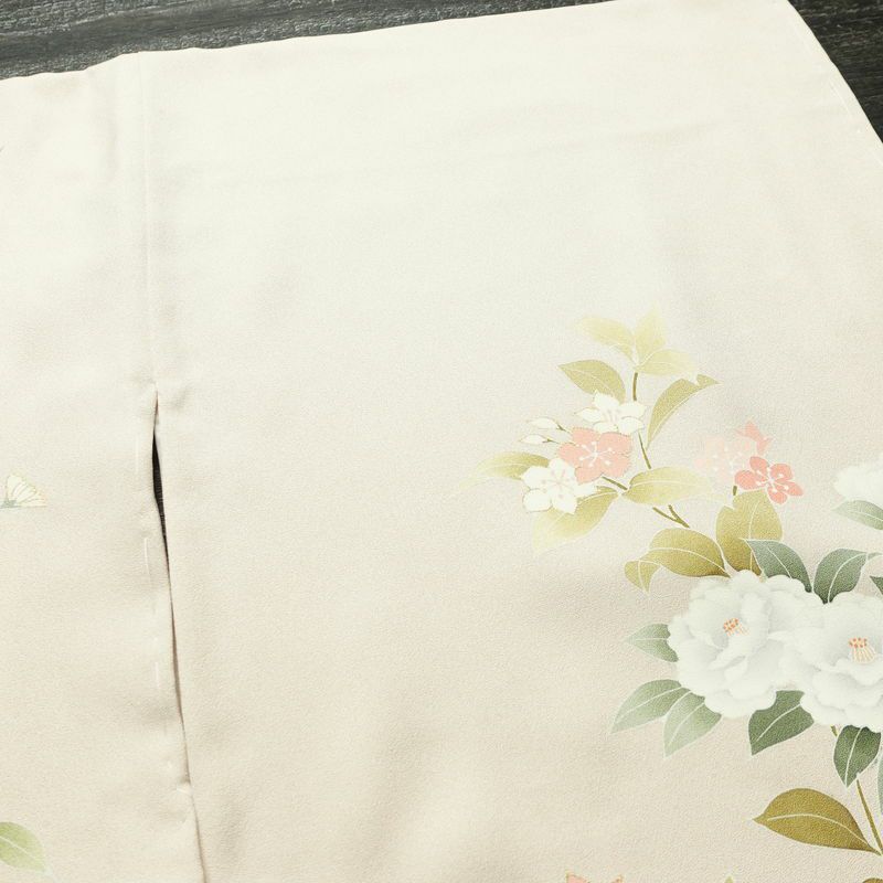 訪問着 しつけ糸付き 一つ紋付き 正絹 花柄 袷仕立て 身丈168.5cm 裄丈66.5cm 箔 フォーマル 着物 入学式 卒業式 結婚式 ピンク_画像18