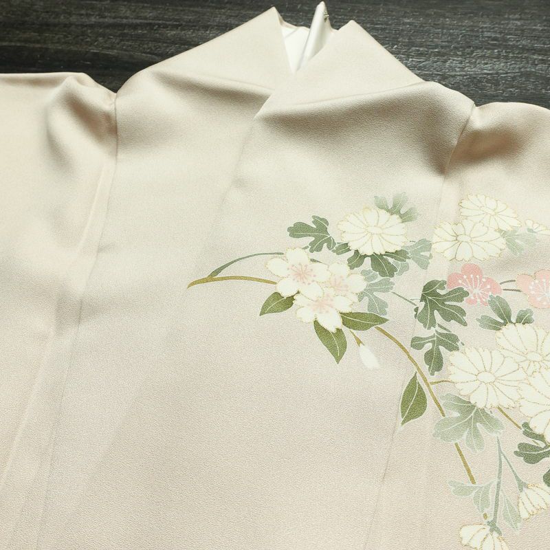 訪問着 しつけ糸付き 一つ紋付き 正絹 花柄 袷仕立て 身丈168.5cm 裄丈66.5cm 箔 フォーマル 着物 入学式 卒業式 結婚式 ピンク_画像19