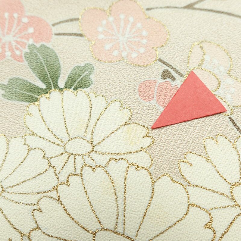 訪問着 しつけ糸付き 一つ紋付き 正絹 花柄 袷仕立て 身丈168.5cm 裄丈66.5cm 箔 フォーマル 着物 入学式 卒業式 結婚式 ピンク_画像20