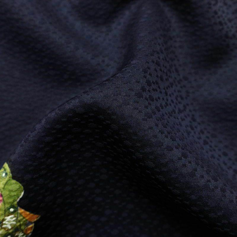 小紋 付下小紋 良品 しつけ糸付き 正絹 人物・動物柄 袷仕立て 身丈157cm 裄丈64cm 箔 金彩 着物 青・紺_画像21