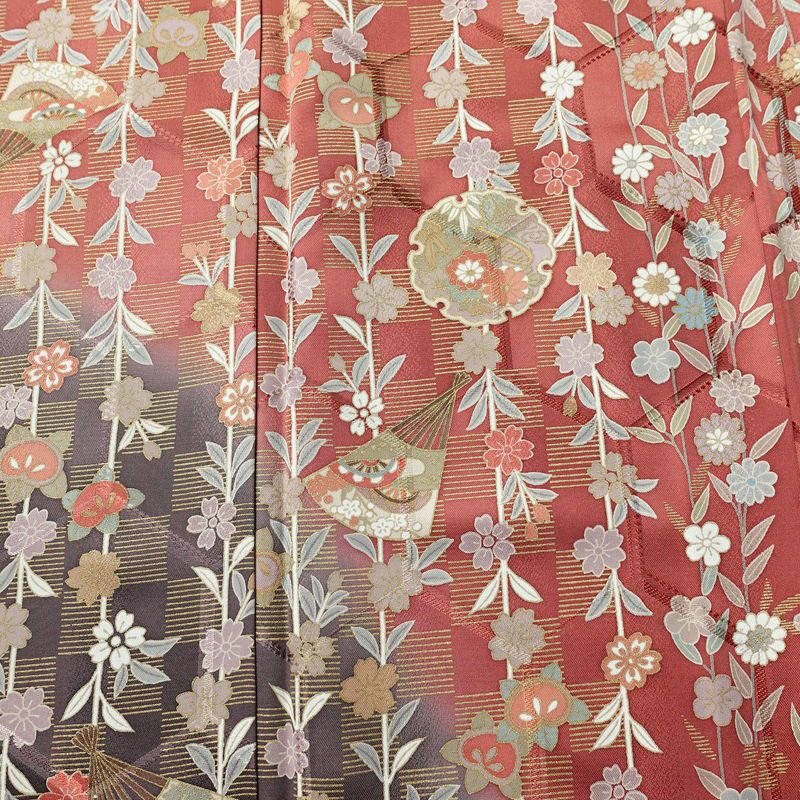 付け下げ 付下小紋 美品 正絹 古典柄 袷仕立て 身丈164.5cm 裄丈66cm 箔 金彩 フォーマル 着物 柄八掛 多色使い_画像6