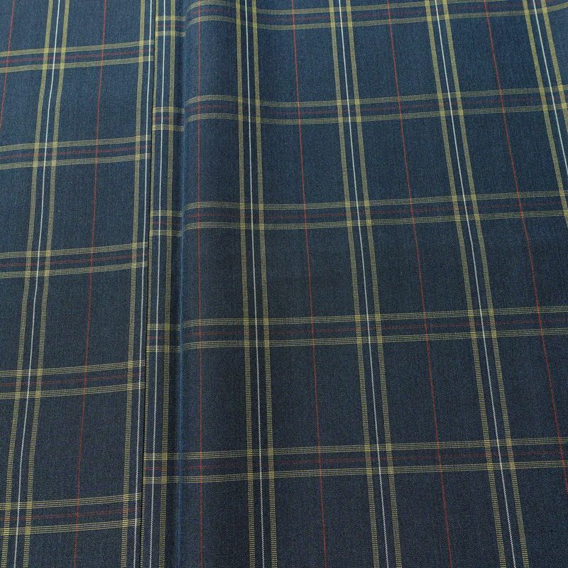 紬 良品 正絹 チェック・格子柄 袷仕立て 身丈159cm 裄丈66cm 着物 青・紺_画像6