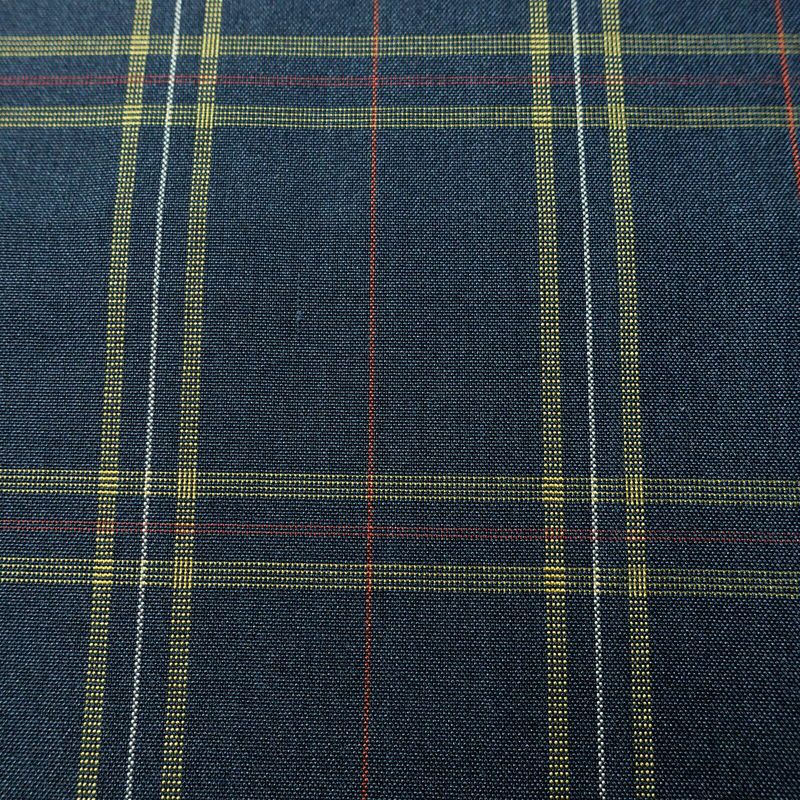 紬 良品 正絹 チェック・格子柄 袷仕立て 身丈159cm 裄丈66cm 着物 青・紺_画像7