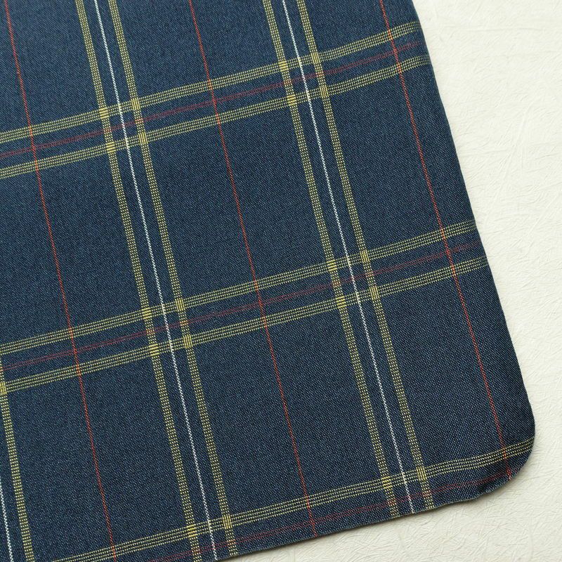 紬 良品 正絹 チェック・格子柄 袷仕立て 身丈159cm 裄丈66cm 着物 青・紺_画像14