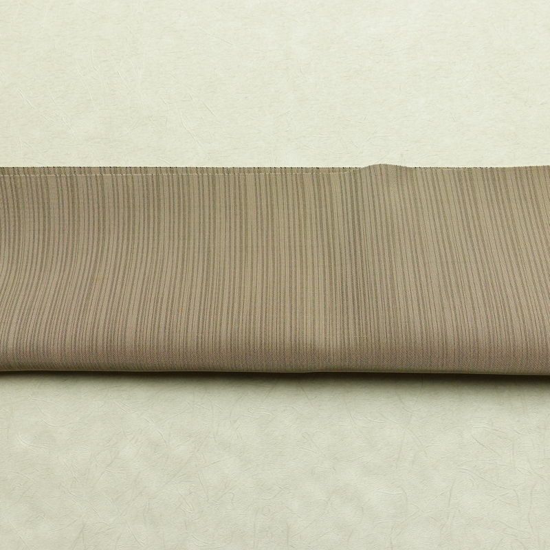 名古屋帯 全通柄 正絹 縞柄・線柄 松葉仕立て 帯 ベージュ_画像13