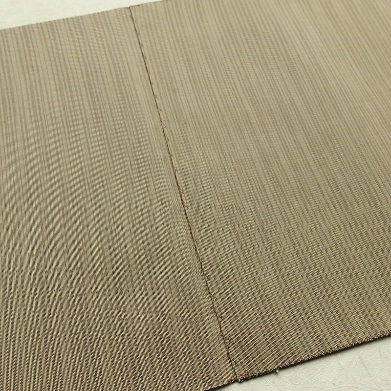 名古屋帯 全通柄 正絹 縞柄・線柄 松葉仕立て 帯 ベージュ_画像16