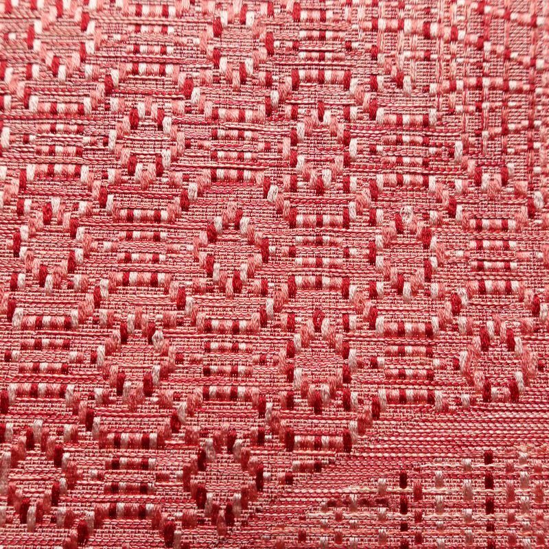 名古屋帯 六通柄 良品 正絹 幾何学柄・抽象柄 名古屋仕立て 帯 ピンク_画像4