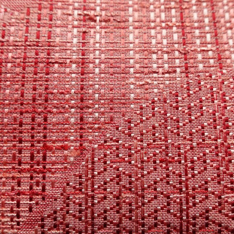 名古屋帯 六通柄 良品 正絹 幾何学柄・抽象柄 名古屋仕立て 帯 ピンク_画像6