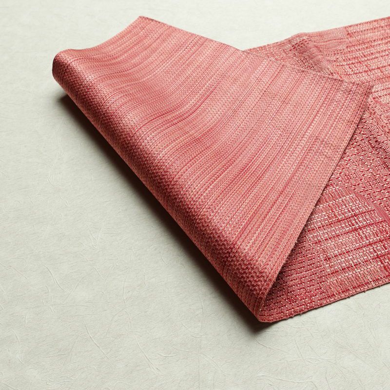 名古屋帯 六通柄 良品 正絹 幾何学柄・抽象柄 名古屋仕立て 帯 ピンク_画像9