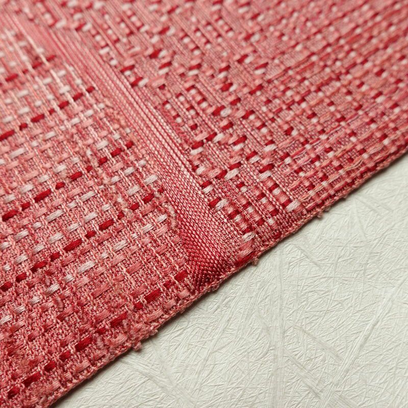 名古屋帯 六通柄 良品 正絹 幾何学柄・抽象柄 名古屋仕立て 帯 ピンク_画像12