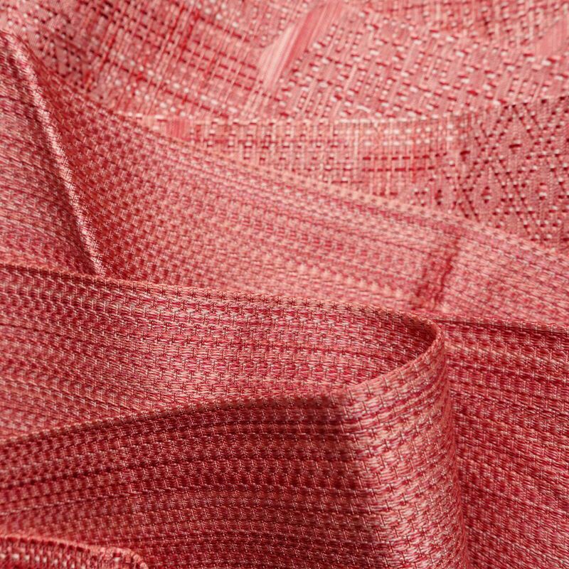 名古屋帯 六通柄 良品 正絹 幾何学柄・抽象柄 名古屋仕立て 帯 ピンク_画像18