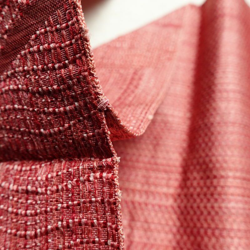 名古屋帯 六通柄 良品 正絹 幾何学柄・抽象柄 名古屋仕立て 帯 ピンク_画像20