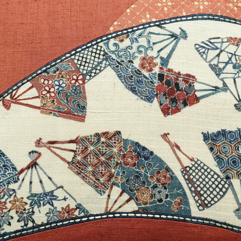 名古屋帯 太鼓柄 正絹 古典柄 名古屋仕立て 刺繍 帯 紬地 扇子 ピンク_画像3