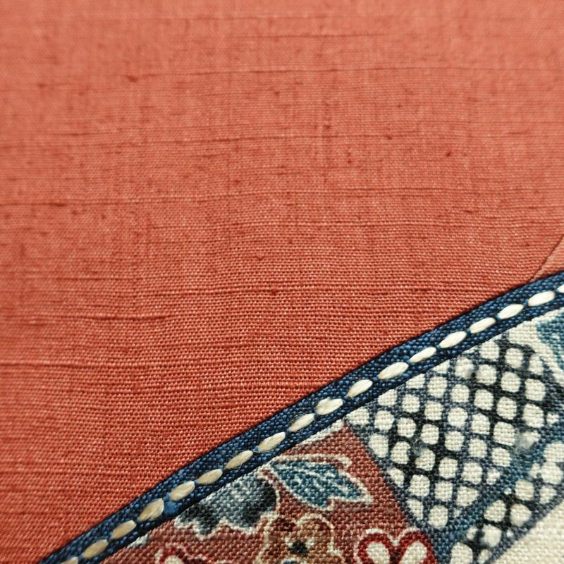 名古屋帯 太鼓柄 正絹 古典柄 名古屋仕立て 刺繍 帯 紬地 扇子 ピンク_画像9