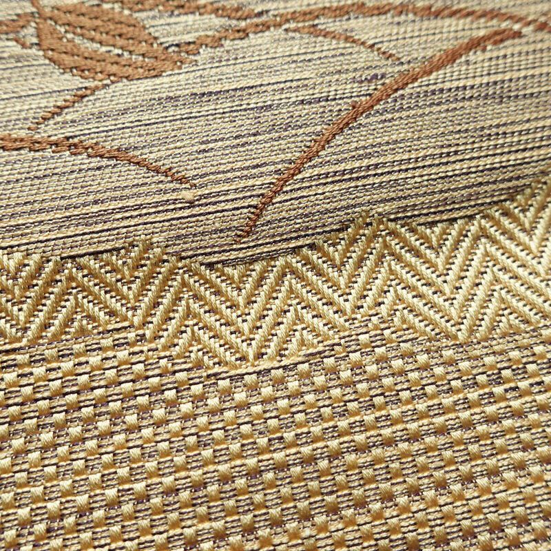 名古屋帯 太鼓柄 良品 正絹 人物・動物柄 名古屋仕立て 帯 ベージュ_画像5