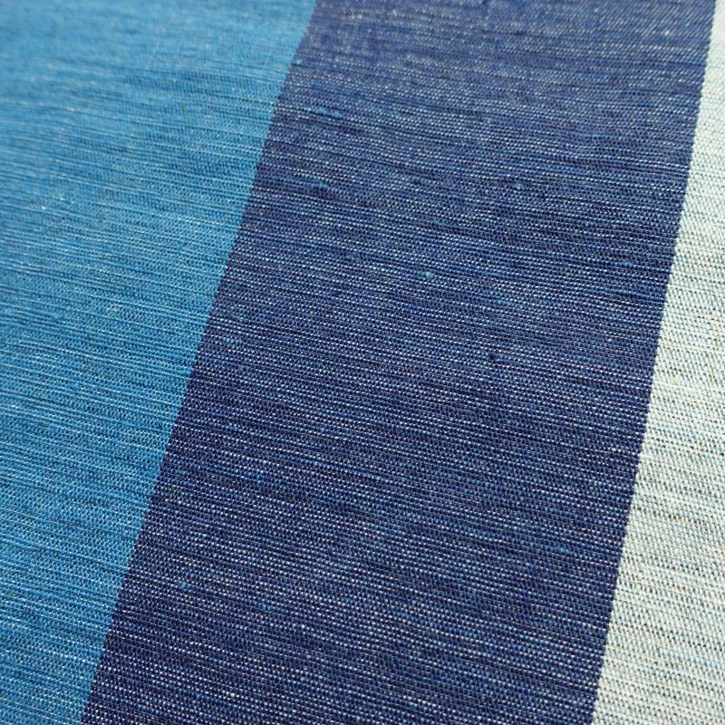 名古屋帯 全通柄 綿 縞柄・線柄 通し仕立て 帯 未使用品 青・紺_画像3