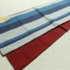 名古屋帯 全通柄 綿 縞柄・線柄 通し仕立て 帯 未使用品 青・紺_画像7