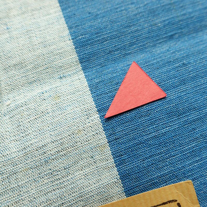 名古屋帯 全通柄 綿 縞柄・線柄 通し仕立て 帯 未使用品 青・紺_画像14