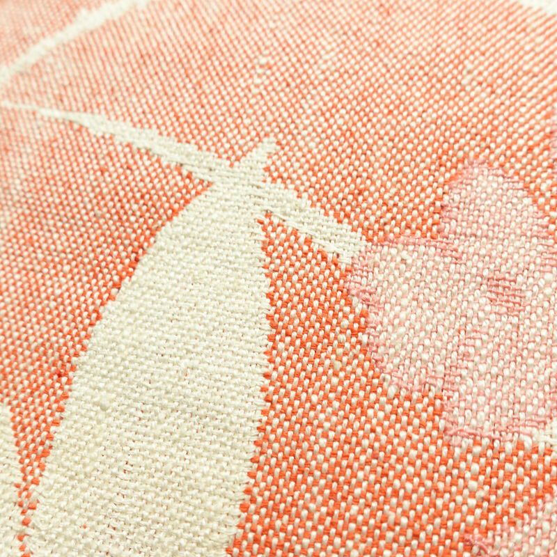 名古屋帯 六通柄 正絹 花柄 名古屋仕立て 帯 紬地 サーモンピンク ピンク_画像6