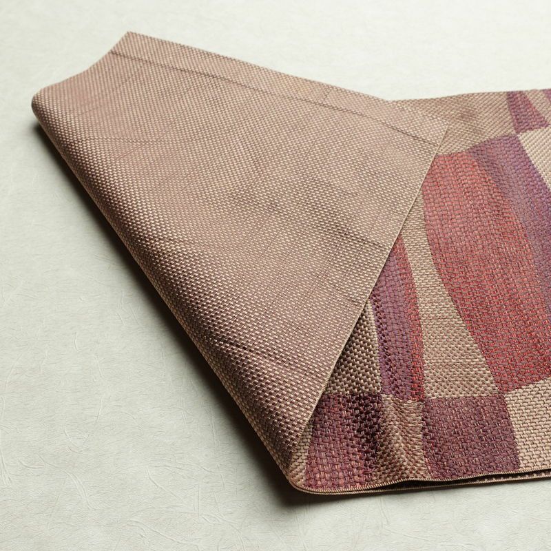 名古屋帯 六通柄 正絹 幾何学柄・抽象柄 名古屋仕立て 帯 ベージュ_画像4