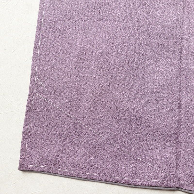 付け下げ 良品 しつけ糸付き 正絹 花柄 袷仕立て 身丈169cm 裄丈70.5cm 箔 フォーマル 着物 入学式 卒業式 結婚式 紫・藤色_画像12