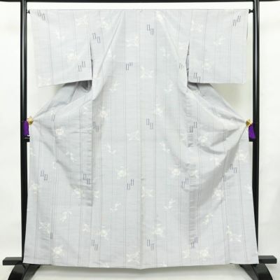 正絹米琉紬着物 ≪胴抜き仕立て・中古美品≫ 「かすれ花合
