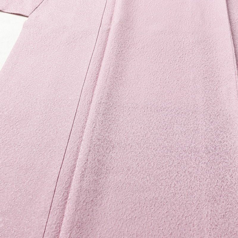 色無地 良品 しつけ糸付き 一つ紋付き 正絹 無地 袷仕立て 身丈155.5cm 裄丈66cm フォーマル 着物 入学式 卒業式 お茶会 ピンク_画像5