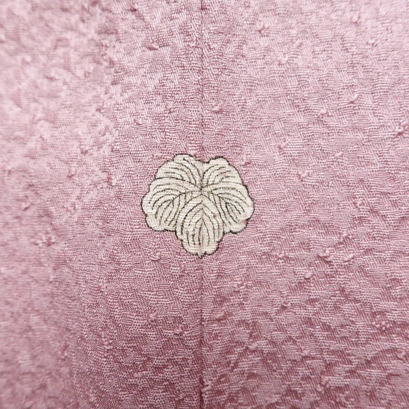 色無地 良品 しつけ糸付き 一つ紋付き 正絹 無地 袷仕立て 身丈155.5cm 裄丈66cm フォーマル 着物 入学式 卒業式 お茶会 ピンク_画像13