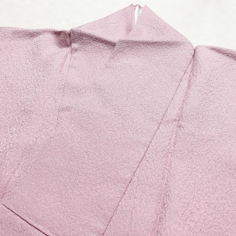 色無地 良品 しつけ糸付き 一つ紋付き 正絹 無地 袷仕立て 身丈155.5cm 裄丈66cm フォーマル 着物 入学式 卒業式 お茶会 ピンク_画像17