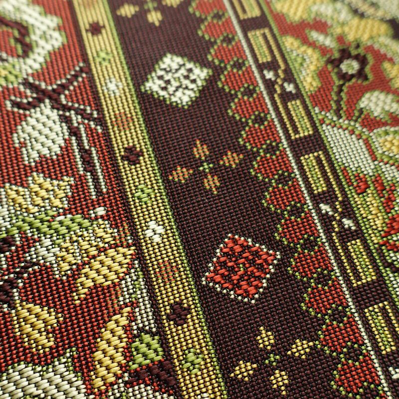 名古屋帯 六通柄 正絹 幾何学柄・抽象柄 松葉仕立て 帯 多色使い_画像5