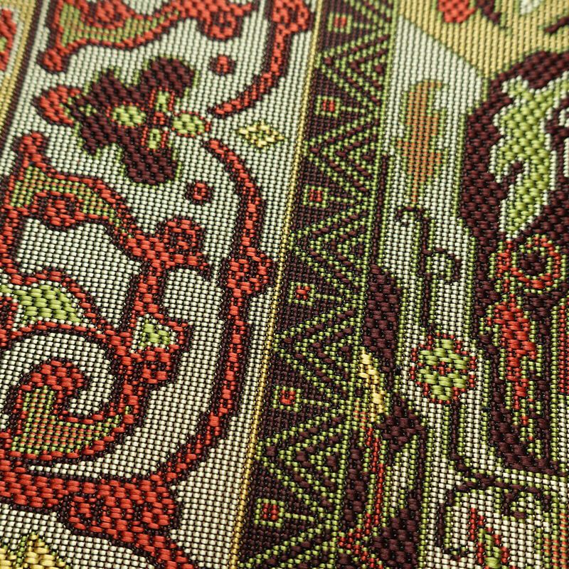 名古屋帯 六通柄 正絹 幾何学柄・抽象柄 松葉仕立て 帯 多色使い_画像6