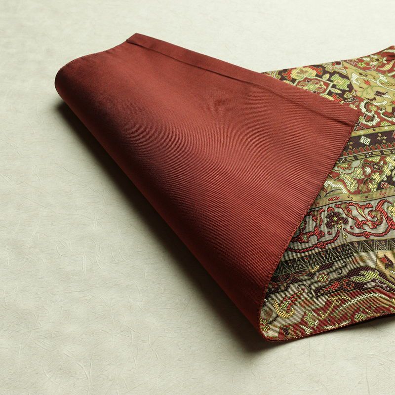 名古屋帯 六通柄 正絹 幾何学柄・抽象柄 松葉仕立て 帯 多色使い_画像9